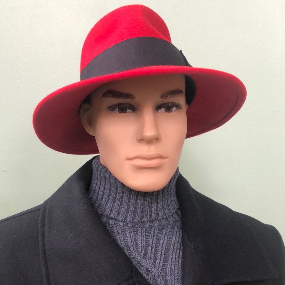 Bailey of Hollywood Vintage Lite Felt Red Fedora Hat - Size Large